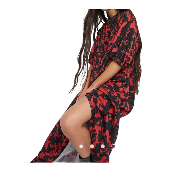 Another Reason puff sleeve maxi smock dress in abstract print (NWT) - Picture 5 of 6